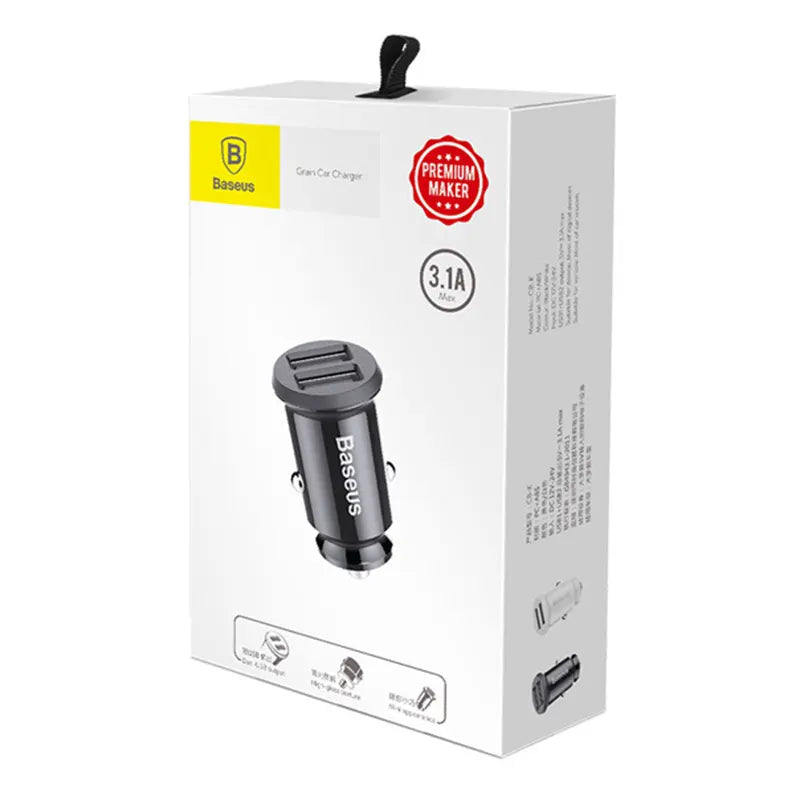 Baseus Grain Car Charger 2x USB 5V 3.1A (black)