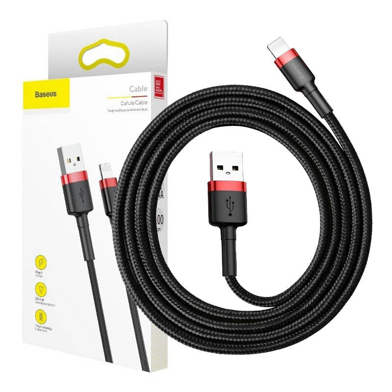 Baseus Cafule USB Lightning Cable 2.4A 1m (Red+Black)