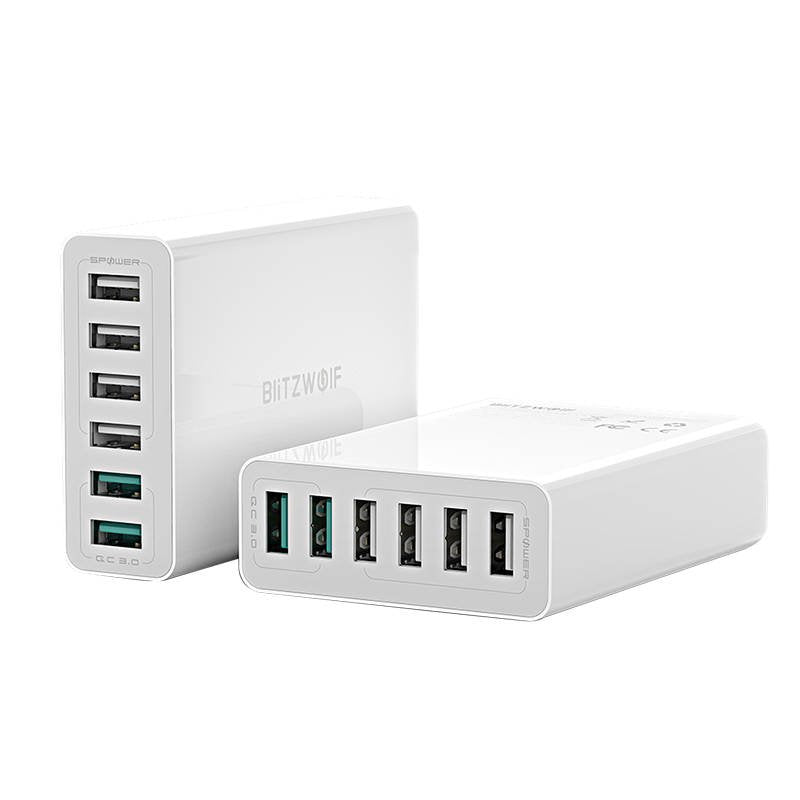 Charger 6x USB Blitzwolf BW-S15, QC 3.0, 60 W (white)
