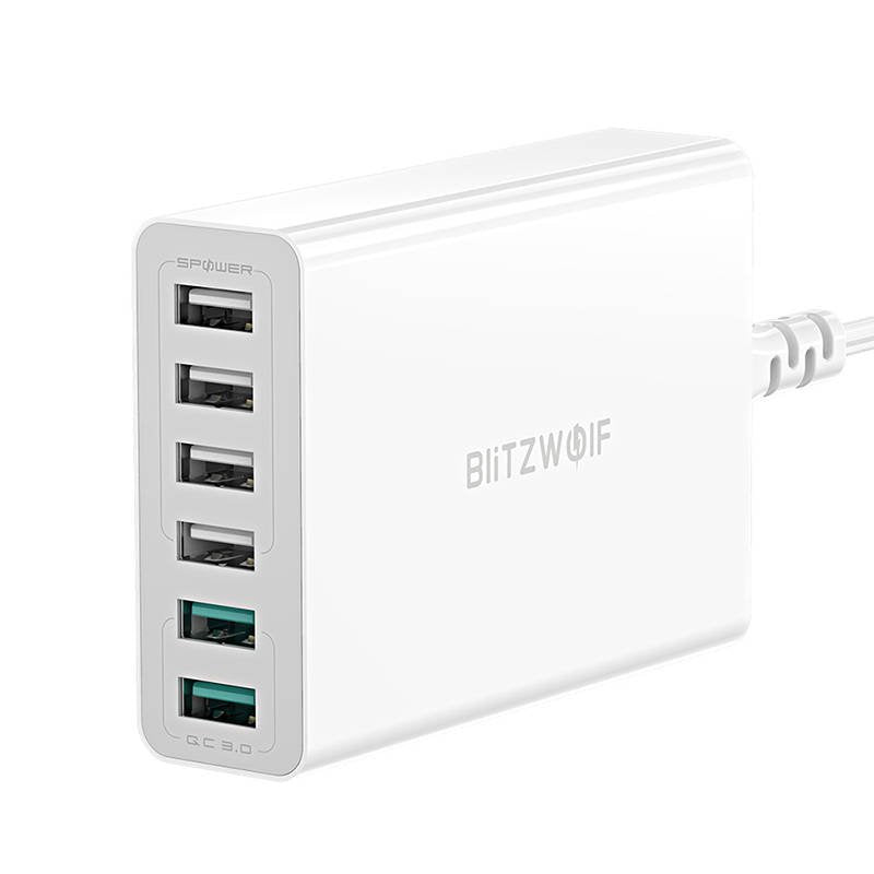 Charger 6x USB Blitzwolf BW-S15, QC 3.0, 60 W (white)