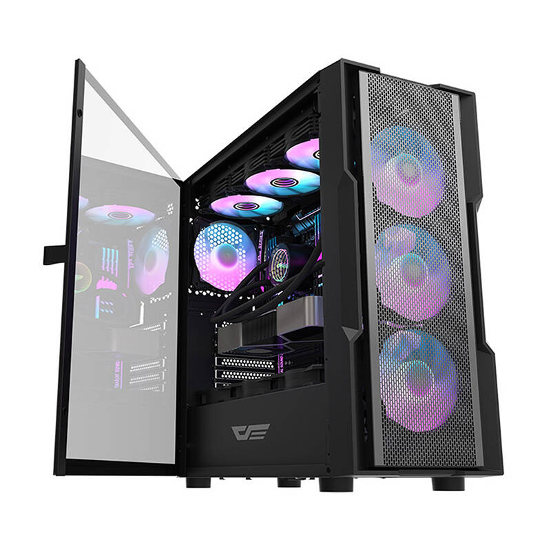 Darkflash DK431 Mesh computer case (black) + 4 ARGB fans