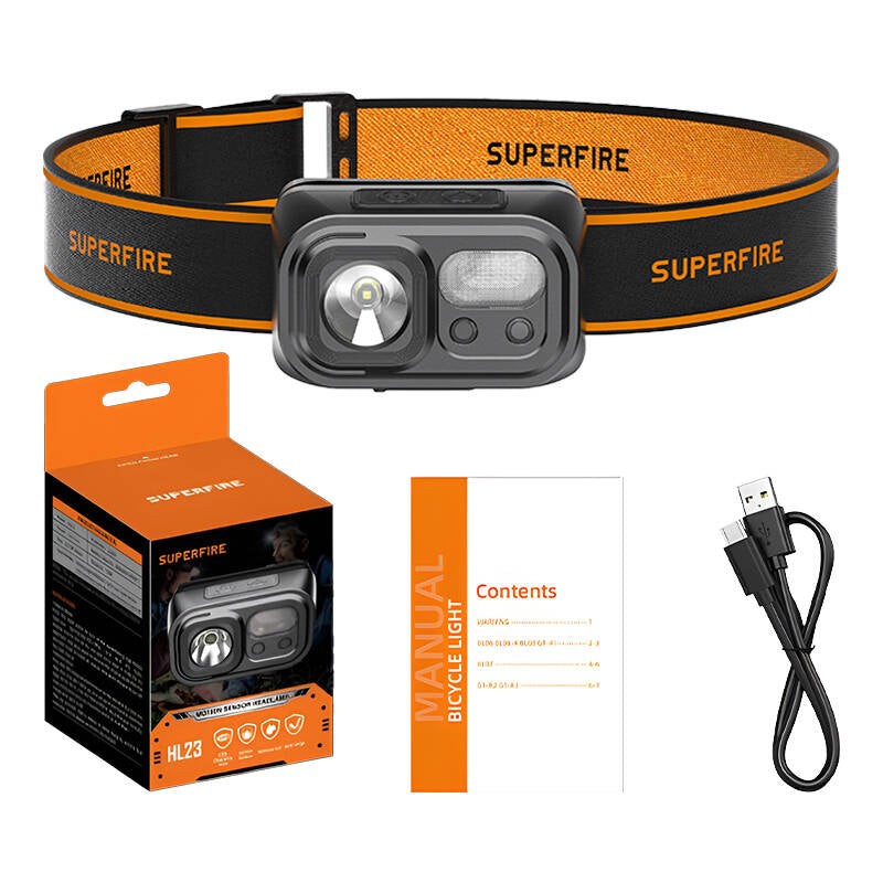 Superfire HL23 headlamp flashlight, 220 lm, USB-C, powerbank