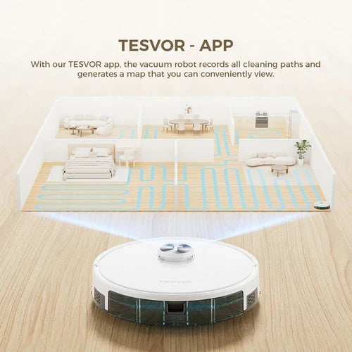 Tesvor S7 Pro AES robotizētais putekļu sūcējs 6000Pa