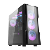 Darkflash DK431 Glass computer case (black) + 4 RGB fans