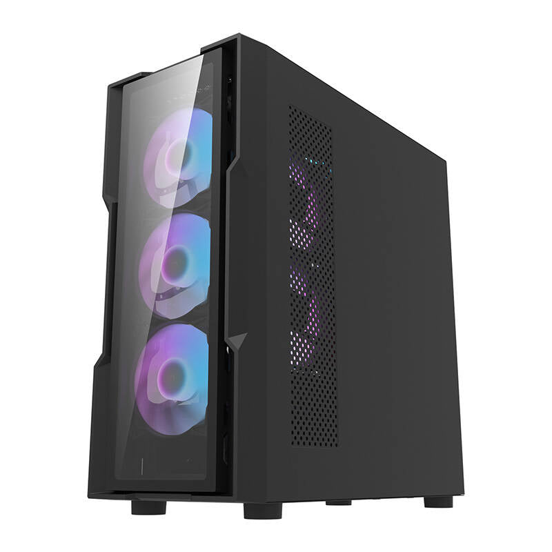 Darkflash DK431 Glass computer case (black) + 4 RGB fans