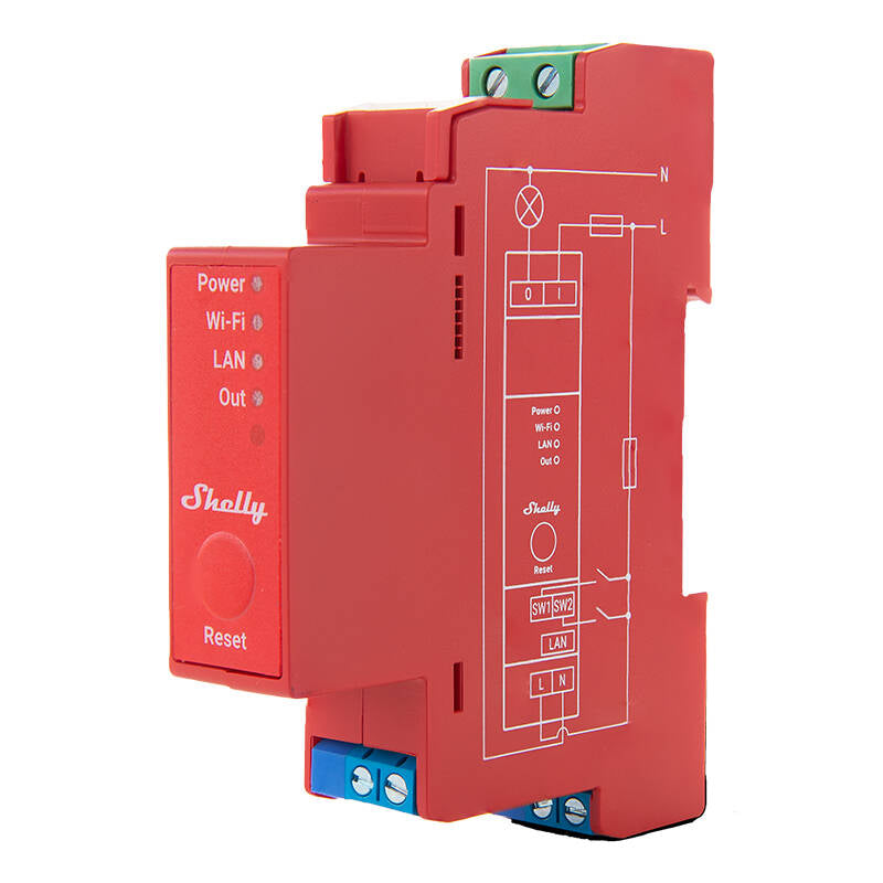 Shelly Pro 1PM DIN Rail Switch with Power measurement, 1 channel, WiFi/LAN