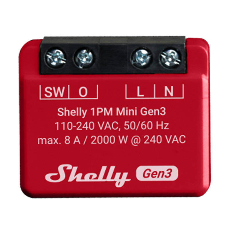 Shelly 1PM Mini Gen3 Controller, WiFi/Bluetooth