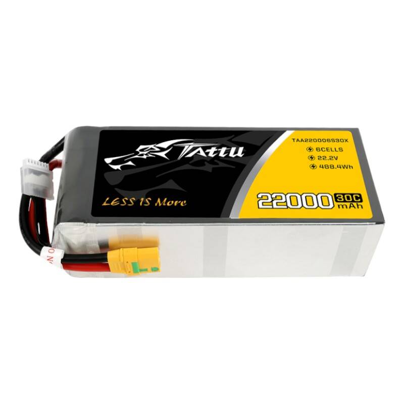 Tattu 22000mAh 22.2V 30C 6S1P Lipo Battery Pack with XT90-S plug