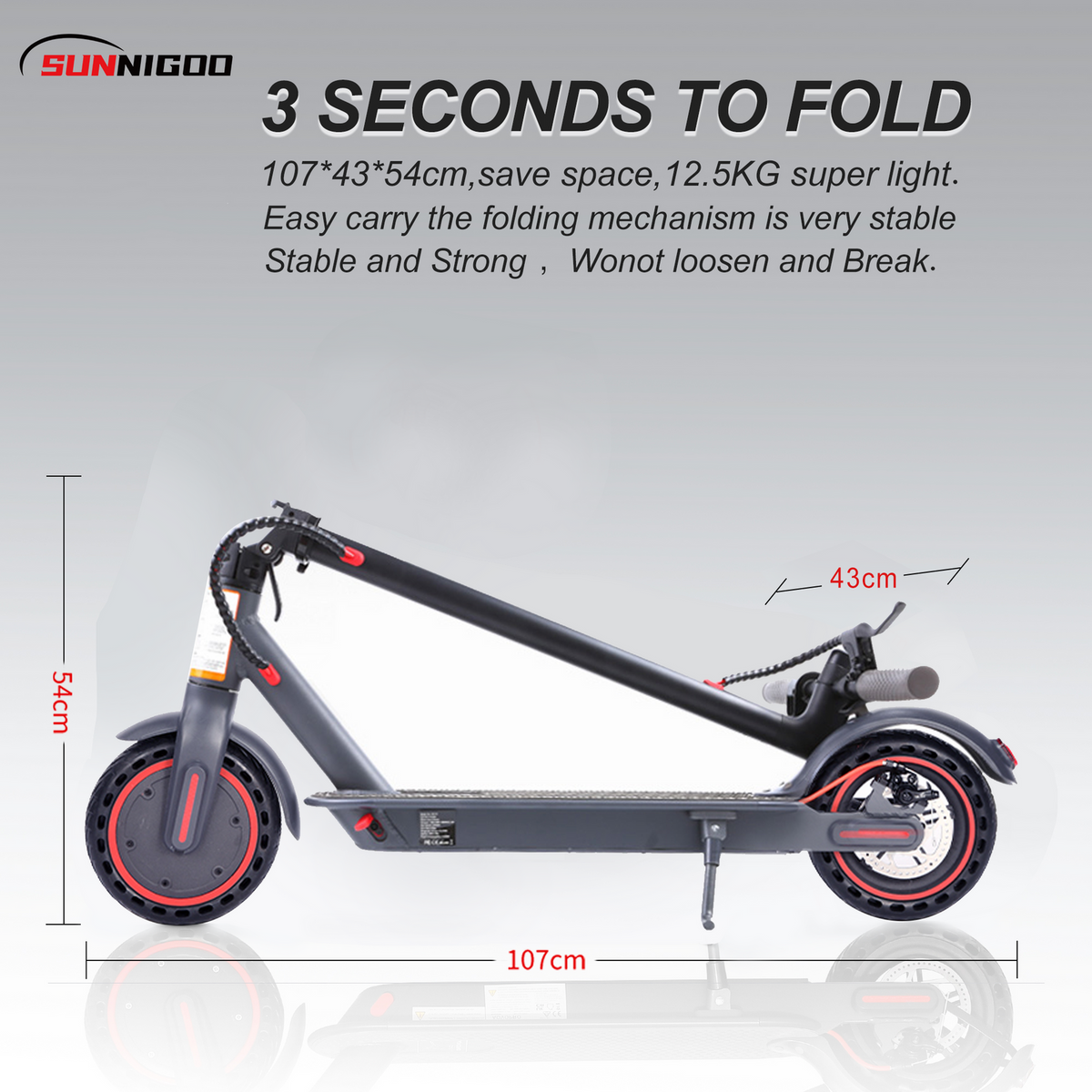 SUNNIGOO N7PRO | 350 W saliekamais elektriskais skrejritenis