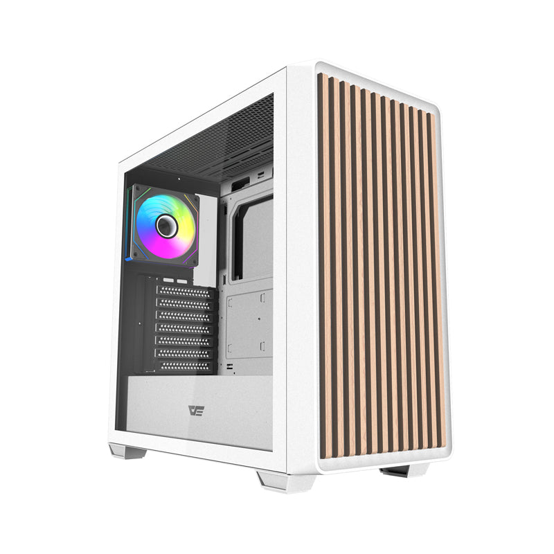 Darkflash DS900WD ATX computer case (White) + 4 fans