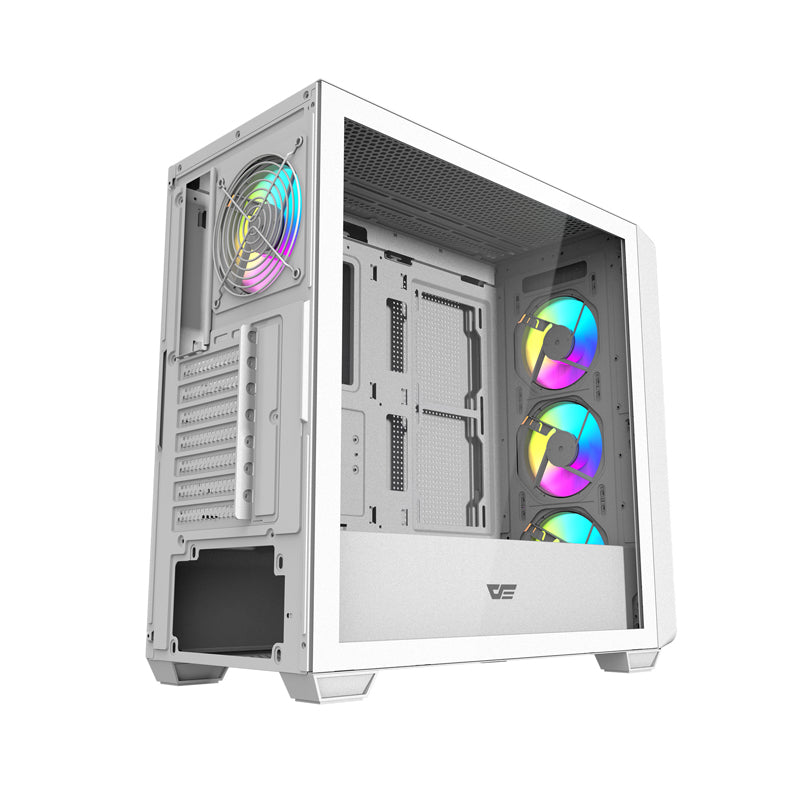 Darkflash DS900WD ATX computer case (White) + 4 fans