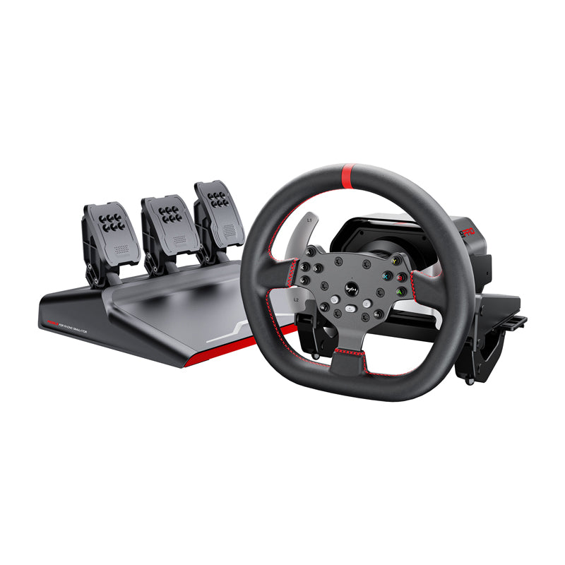 PXN-V10 Pro gaming set - steering wheel + pedals + mounting clamps (PC / PS4 / Xbox One / Xbox Series X|S)