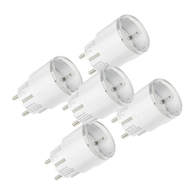Set of 5 Shelly Plug S MTR Gen3 12A smart outlets (white)