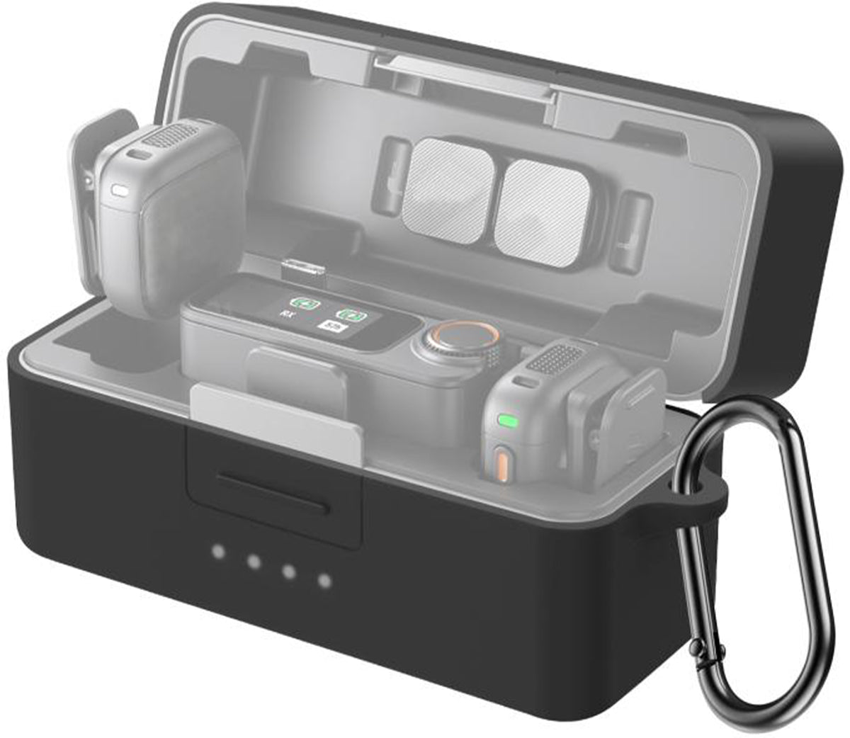PULUZ Silicone Charging Case Protective Cover for DJI Mic 3 (Black)
