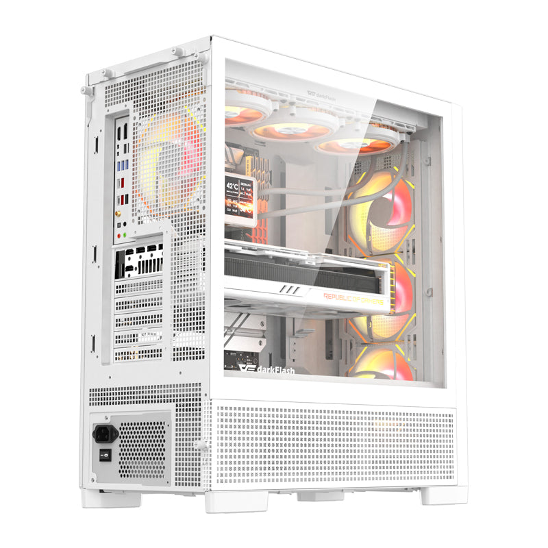 DarkFlash AIRNOVA computer case (white) + 3 fans