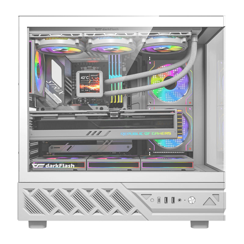 DarkFlash DS950 computer case (white) + 6 fans
