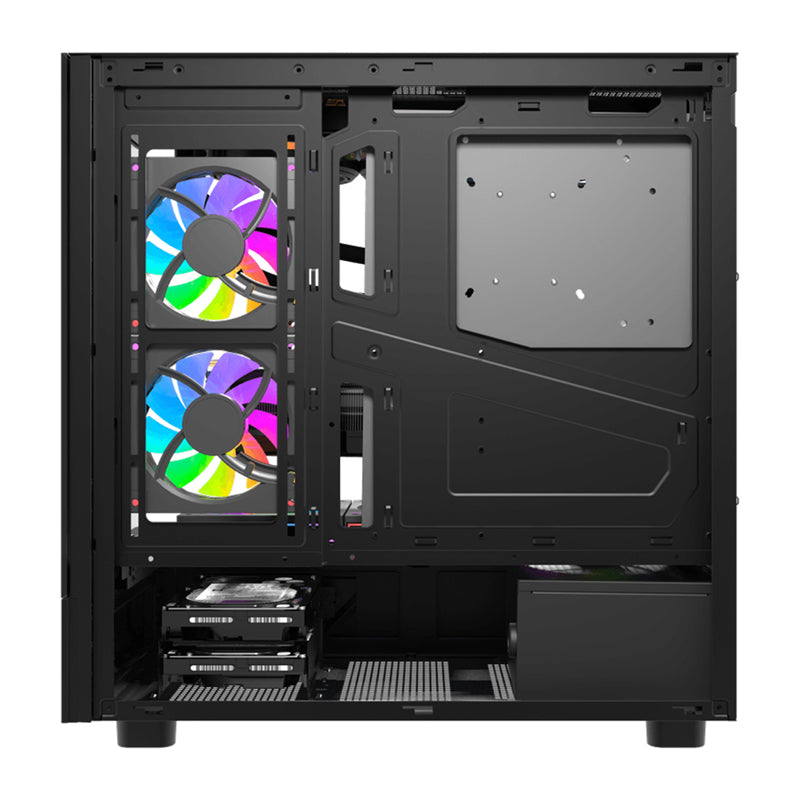 DarkFlash DS950V computer case with display (black) + 6 fans