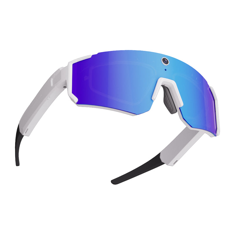 Colmi V06 AI White Sports Sunglasses (with blue lenses)