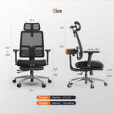 NEWTRAL MagicH-BPro ergonomisks krēsls ar kāju balstu
