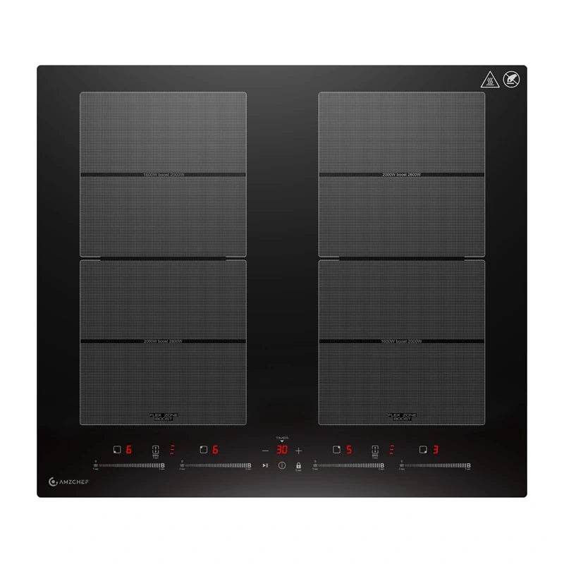 AMZCHEF CE-FS-I74S-FFDD10 Induction Cooktop, 4 zones