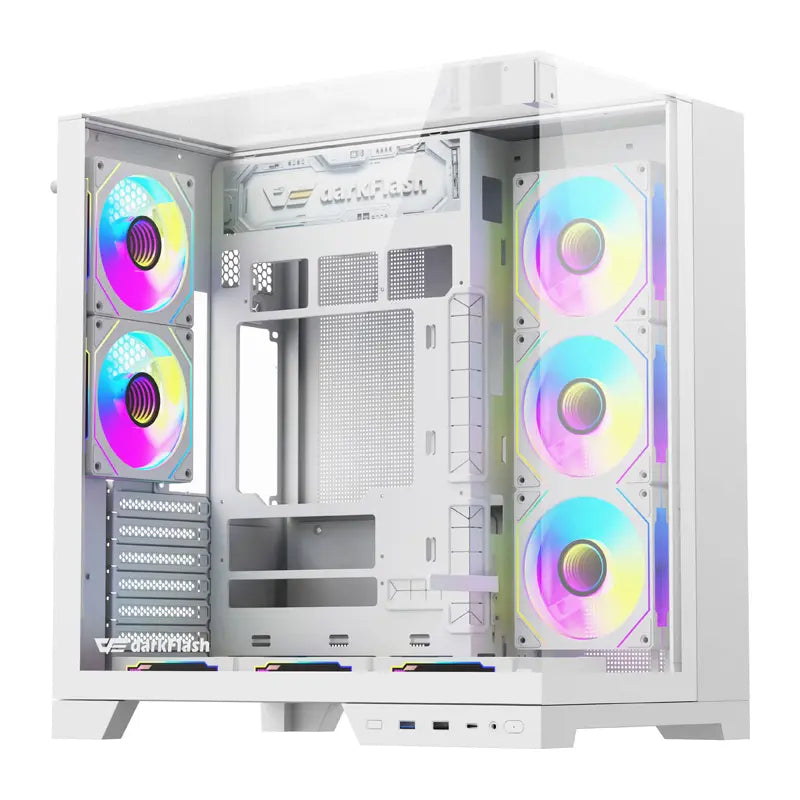 Computer case DarkFlash TH285 PLUS + 8 fans (white)