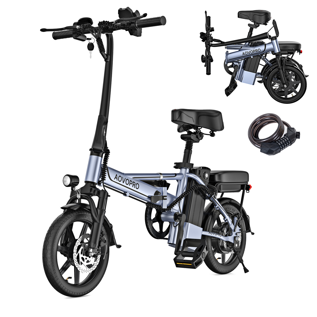 AOVOPRO EB60 elektriskais velosipēds 10Ah 500W