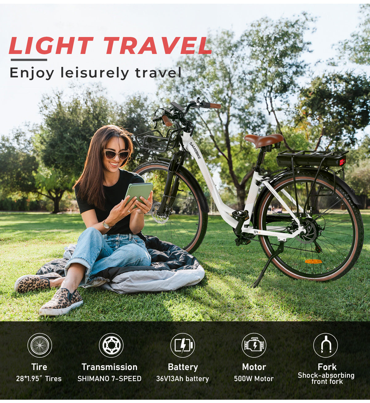 SAMEBIKE RS-A07 500W Elektriskais velosipēds