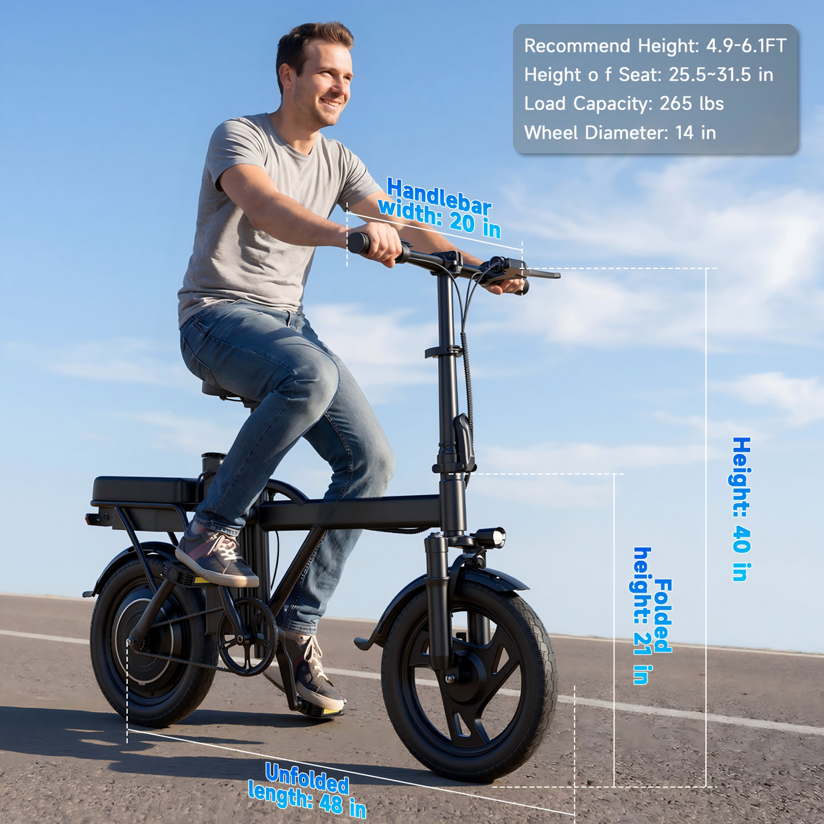 AOVOPRO X14 Elektriskais velosipēds 500W