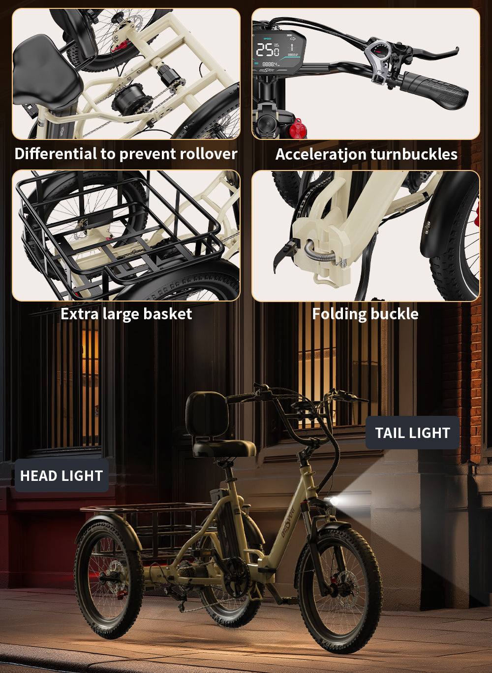 Onesport OT30 Pro Elektriskais divritenis triritenis