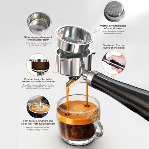 HiBREW H10B espresso kafijas automāts, 20 bāru ekstrakcijas spiediens