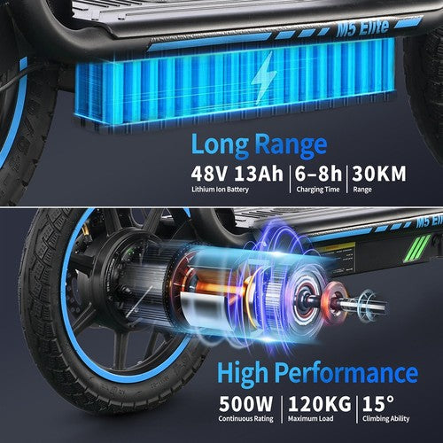 TWOFISH M5 Elite elektriskais skrejritenis, 500 W motors, 48V13Ah