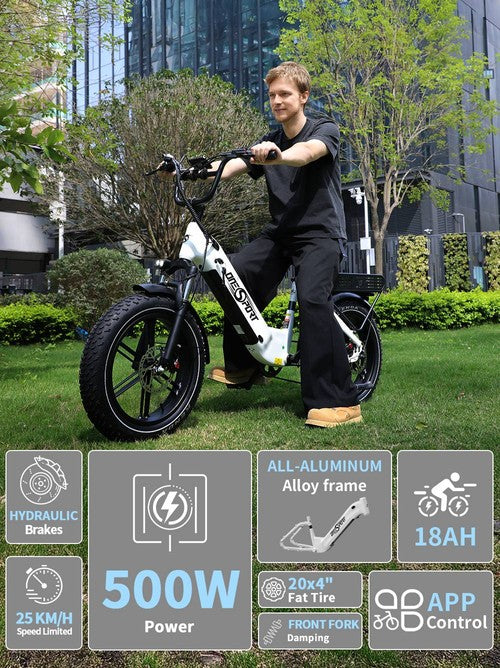 ONESPORT OT08 elektriskais velosipēds 500W motors, 48V 18Ah