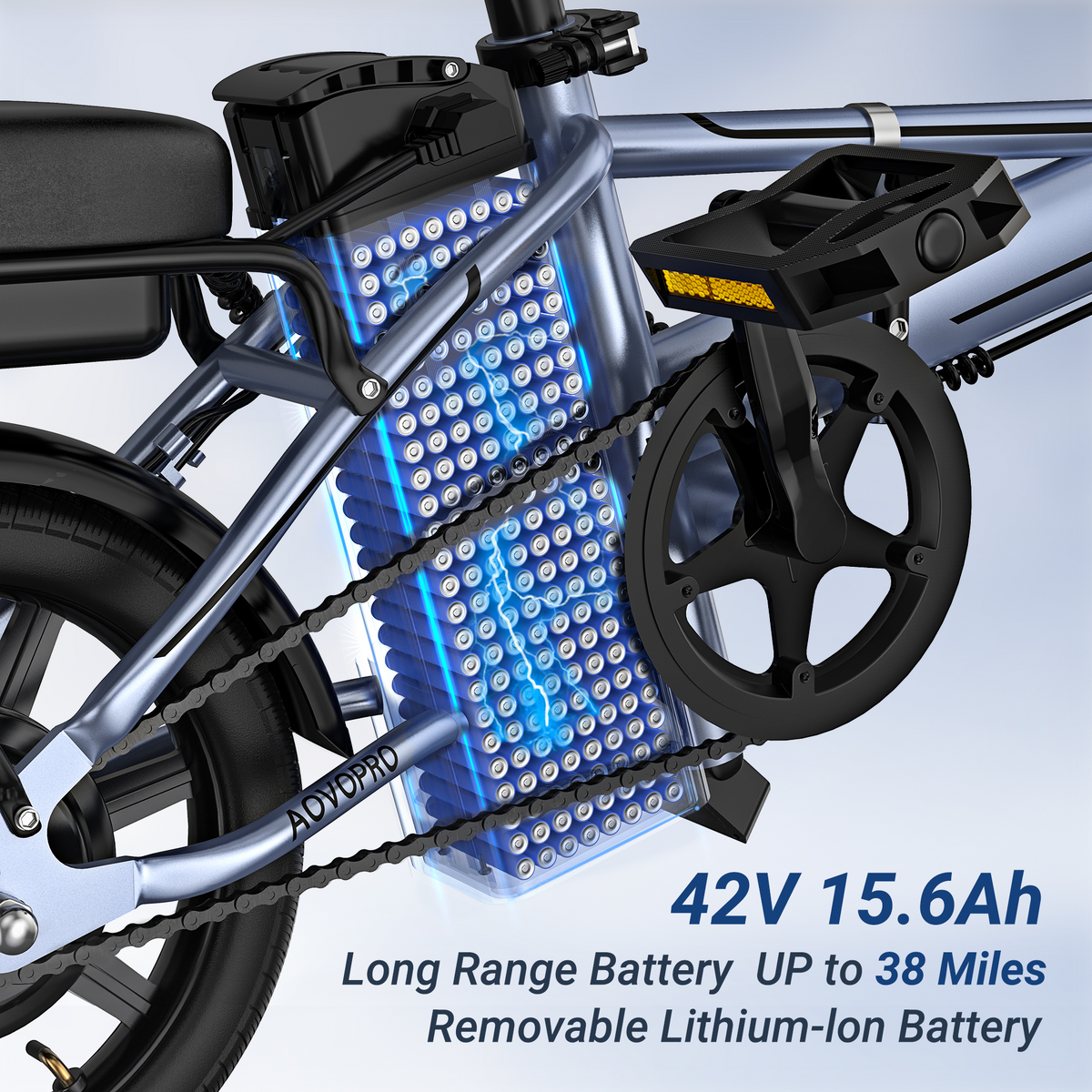 AOVOPRO EB60 elektriskais velosipēds 10Ah 500W